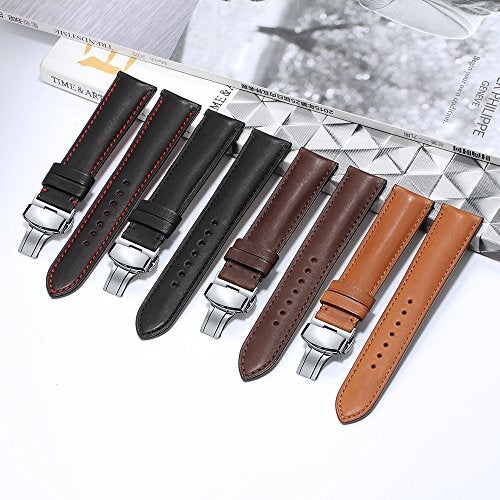 iStrap Quick Release Watch Band - Top Grain Leather Replacement Quickfit Strap - Stainless Steel Buckle - 18mm, 19mm, 20mm, 21mm 22mm,24mm for Men Women - Image 5