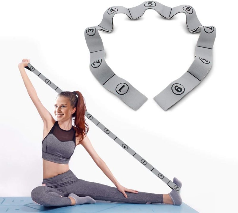 Dehub Stretch Strap, Elastic Yoga Stretching Strap, Multi-Loop for Physical Therapy, Pilates, Yoga, Dance & Gymnastics Exercise and Flexible Pilates Stretch Band - Image 1