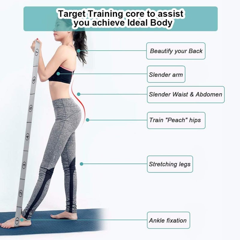 Dehub Stretch Strap, Elastic Yoga Stretching Strap, Multi-Loop for Physical Therapy, Pilates, Yoga, Dance & Gymnastics Exercise and Flexible Pilates Stretch Band - Image 4