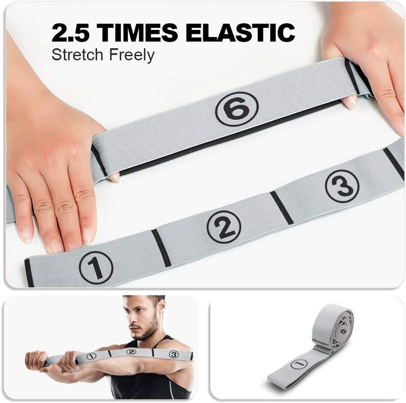 Dehub Stretch Strap, Elastic Yoga Stretching Strap, Multi-Loop for Physical Therapy, Pilates, Yoga, Dance & Gymnastics Exercise and Flexible Pilates Stretch Band - Image 3