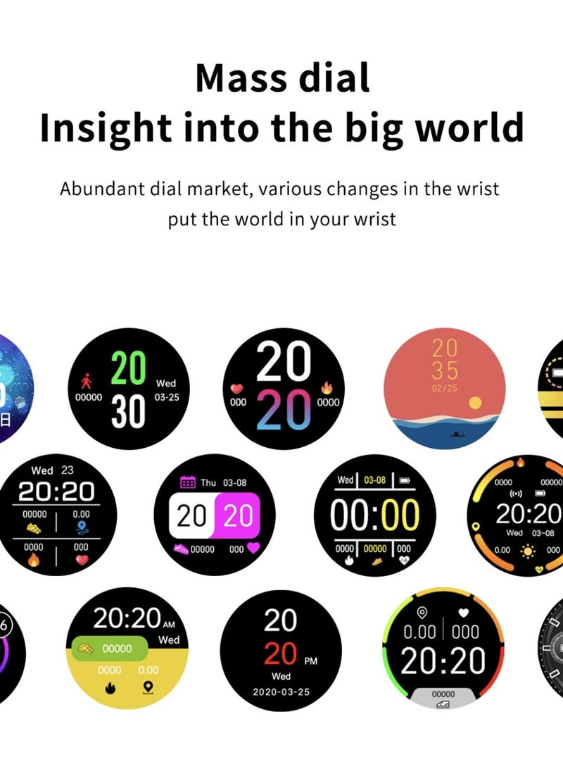 رولستيمي ووتش ذكية للرجال والنساء IP67 للماء الرياضية ووتش اللياقة البدنية تتبع ومعدل ضربات القلب مراقبة النوم 1.28 "شاشة تعمل باللمس كاملة الروبوت IOS ، RT-ZL02Pro الأزرق - Image 3