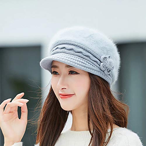 iSWEVEN Girl's Wool Cap (ISW_NWC4058A_Grey_Free Size) - Image 3
