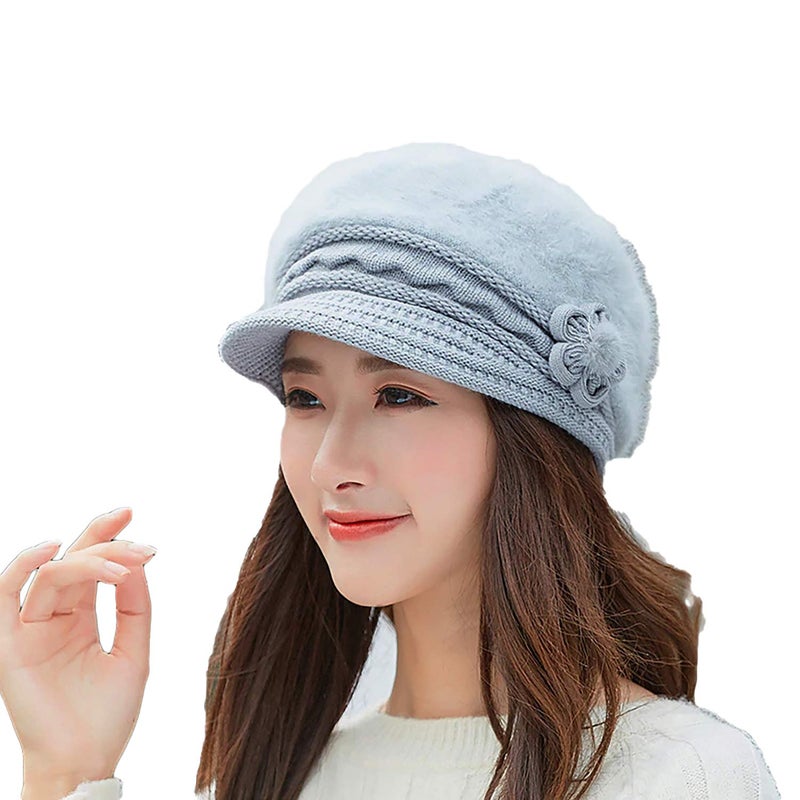 iSWEVEN Girl's Wool Cap (ISW_NWC4058A_Grey_Free Size) - Image 5