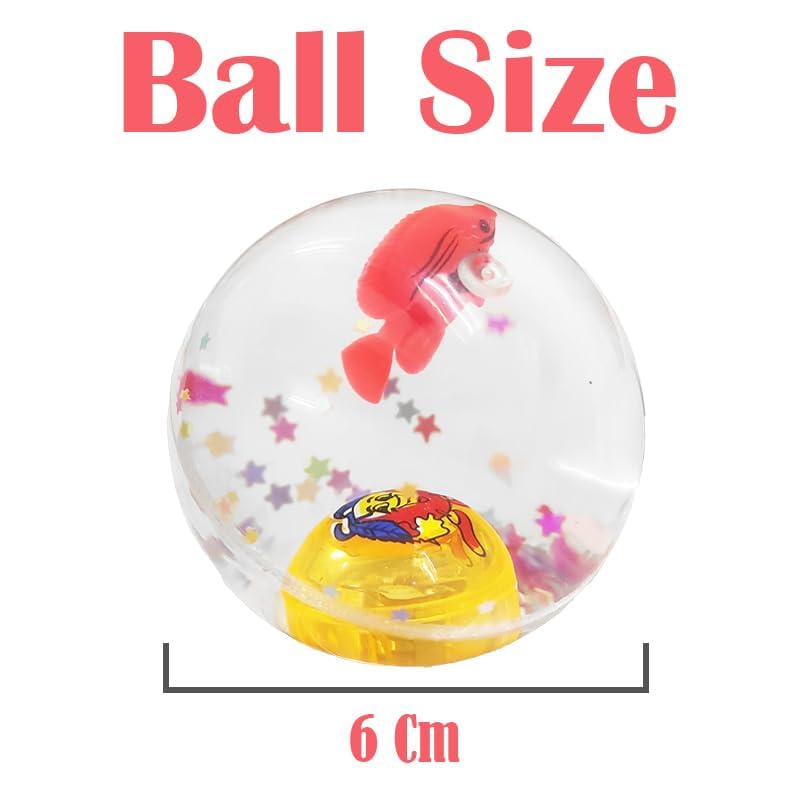 4NEwBiES كرة مضيئة متلألئة LED 55 مم كرة مطاطية قابلة للارتداد مضادة للتوتر مملوءة بالماء كرات ضوئية للهدايا العائدة (عبوة من 5) (متعددة الألوان) - Image 4