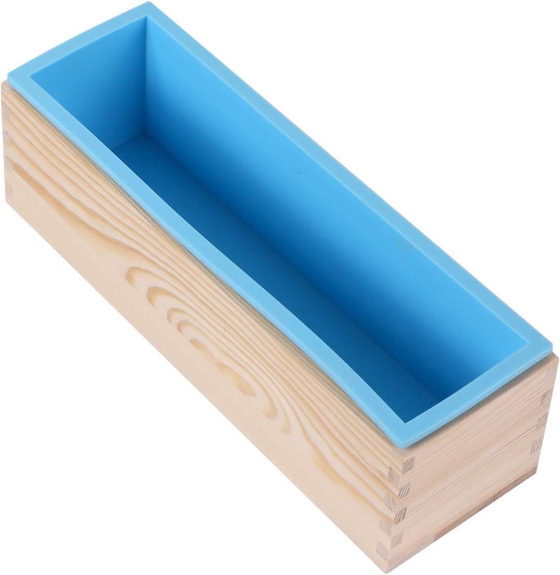 Undy Soap Mold for Soap Making with Wooden Box and Lids Multipurpose Rectangle Silicone Loaf Mould Cake Soap (Loaf + Wooden Box + Lid Pack 2) - Image 4