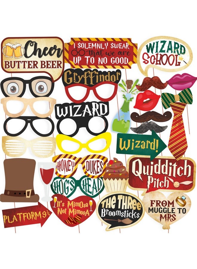 ووبوكس مجموعة أدوات حفلات عيد الميلاد السعيدة من WOBBOX مكونة من 29 قطعة مع لافتة ملونة بموضوع هاري بوتر وبالونات، عنصر زينة عيد الميلاد - Image 2