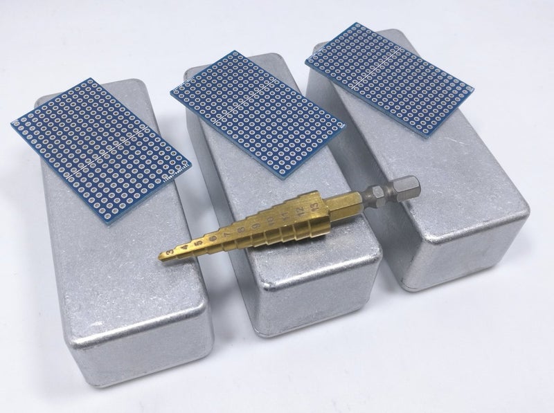 3pdt 3 pcs 1590A Small Enclosure Box incl. Step Drill, PCB, Aluminum Guitar Effect Pedal Case, unpainted - Image 3