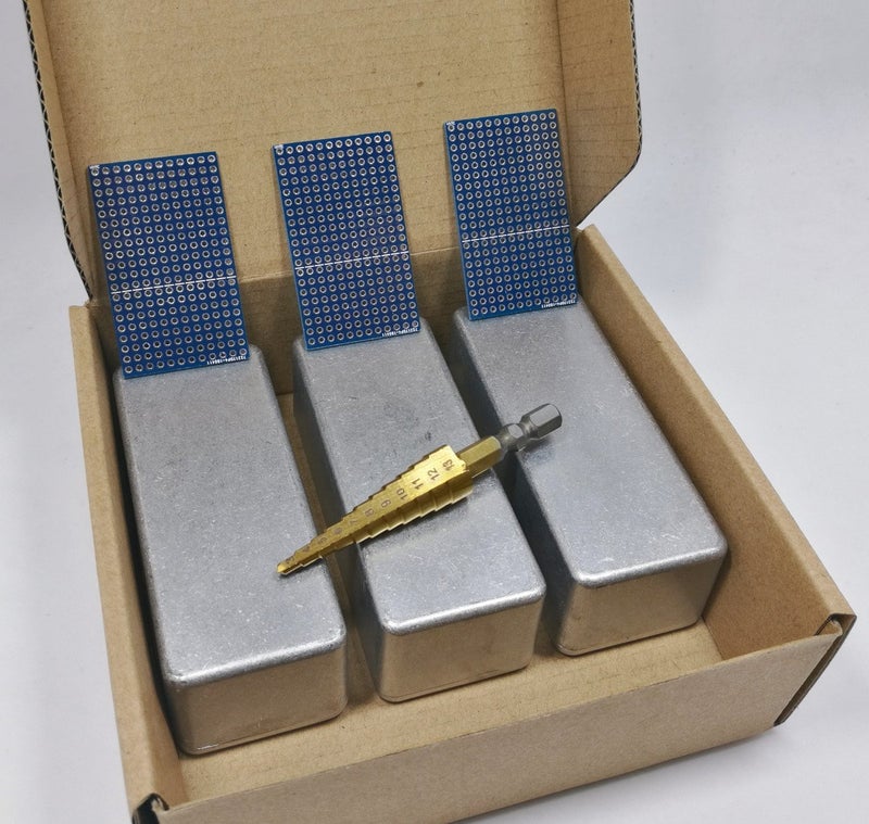 3pdt 3 pcs 1590A Small Enclosure Box incl. Step Drill, PCB, Aluminum Guitar Effect Pedal Case, unpainted - Image 4