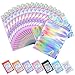 Funfery 100 pcs Mylar Holographic Bags Packaging BagsClear Resealable Smell Proof Bag Foil Pouch Bag for Party FavorFood Storage Baggies Packaging for Small Business3x47inHolographic - Image 1