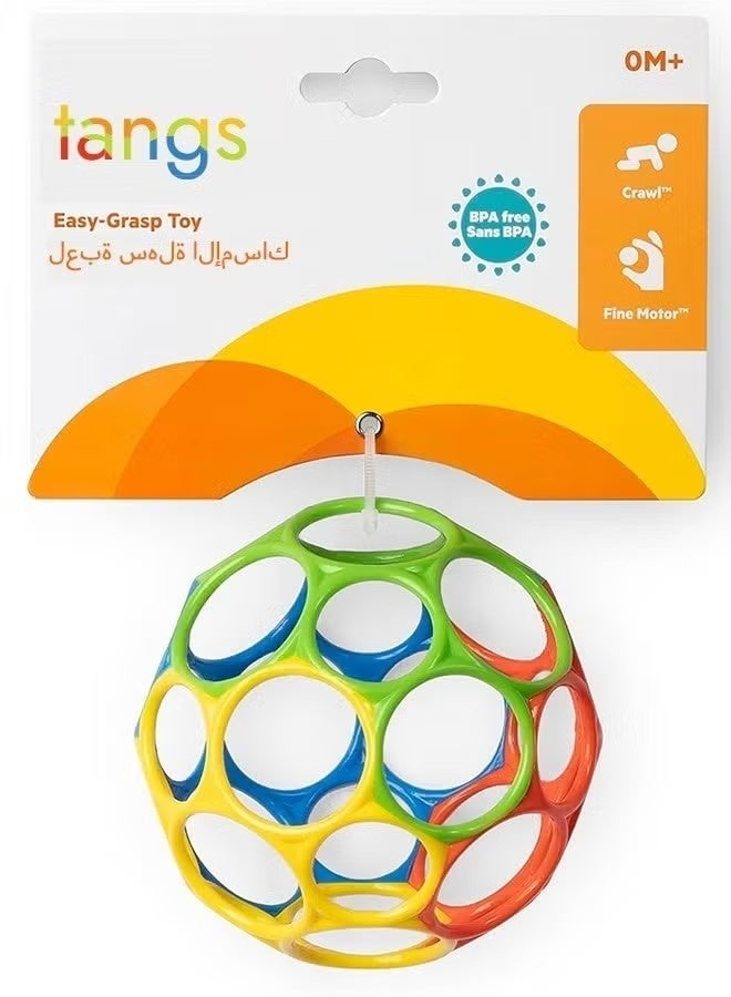 كرة كلاسيكية سهلة الإمساك - لعبة نشاط للرضع وخالية من مادة BPA للمواليد الجدد والرضع، لعبة تنموية ناعمة ومرنة بحجم 4 بوصات باللون الأحمر والأصفر والأخضر والأزرق (من عمر 0 شهر) - Image 4