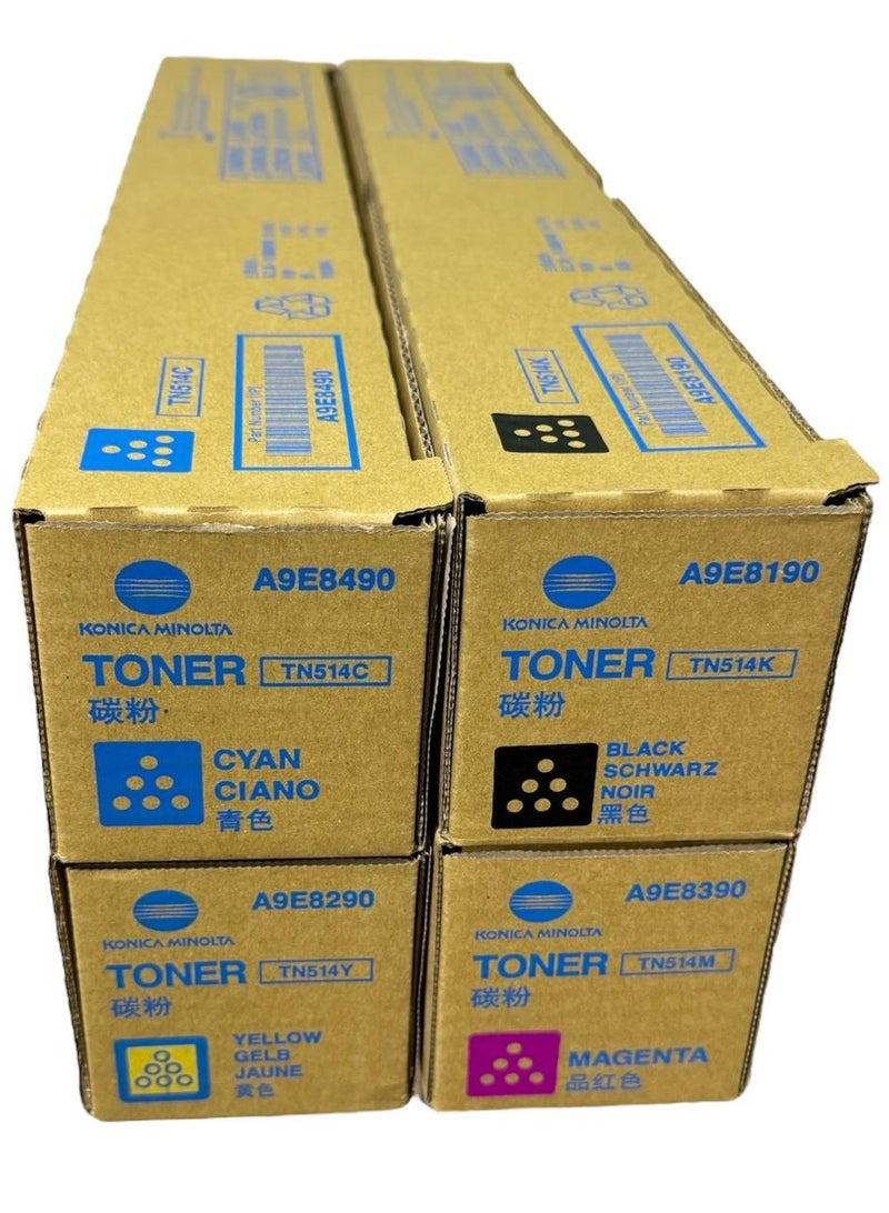 Konica-Minolta تونر بيز هاب TN-514 BCYM مجموعة كاملة عالية الإنتاجية / C458/C558/C658 - Image 2
