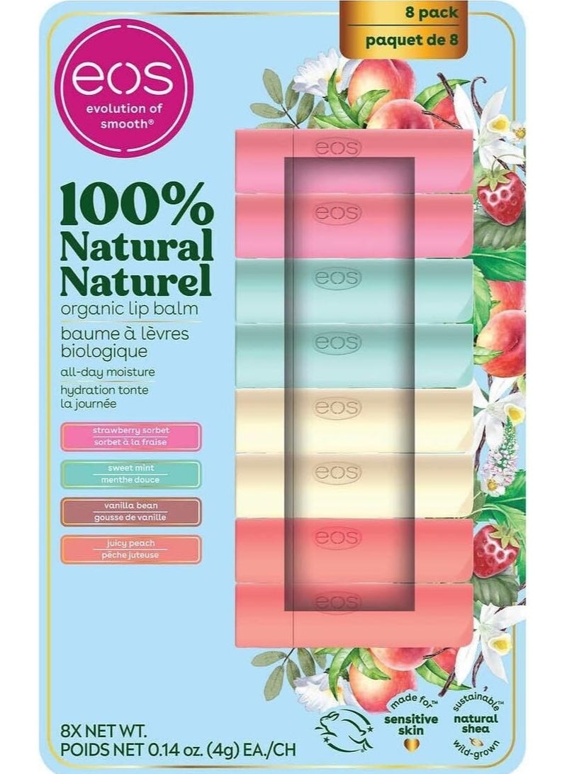 Eos Natural and Organic Lip Balm Stick, 8-pack - Image 1