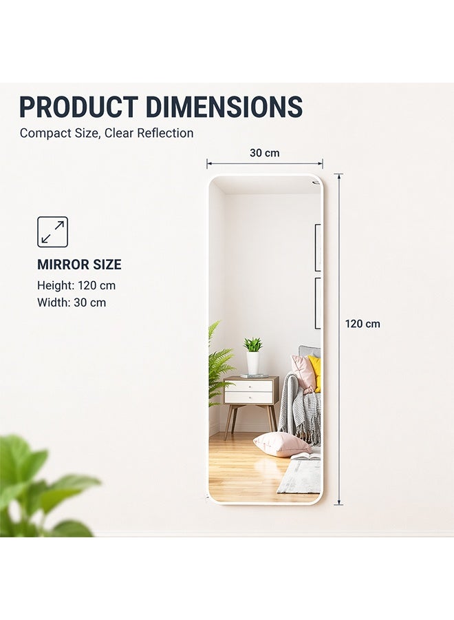 NKX Wall Mounted Full Length Mirror, Modern Slim Rectangular Dressing Mirror, HD Clear Reflection,  Space-Saving Hanging Mirror for Bedroom, Living Room and  Entryway Mirror 30x120 cm - Image 5