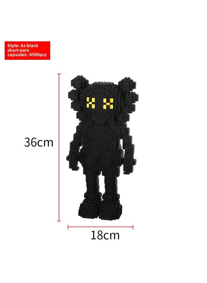 86 Series Building Blocks Toy Series Building Blocks Small Particle Building Blocks Micro Particle Building Blocks-Color:8655KS Black Short Ear  - Image 1