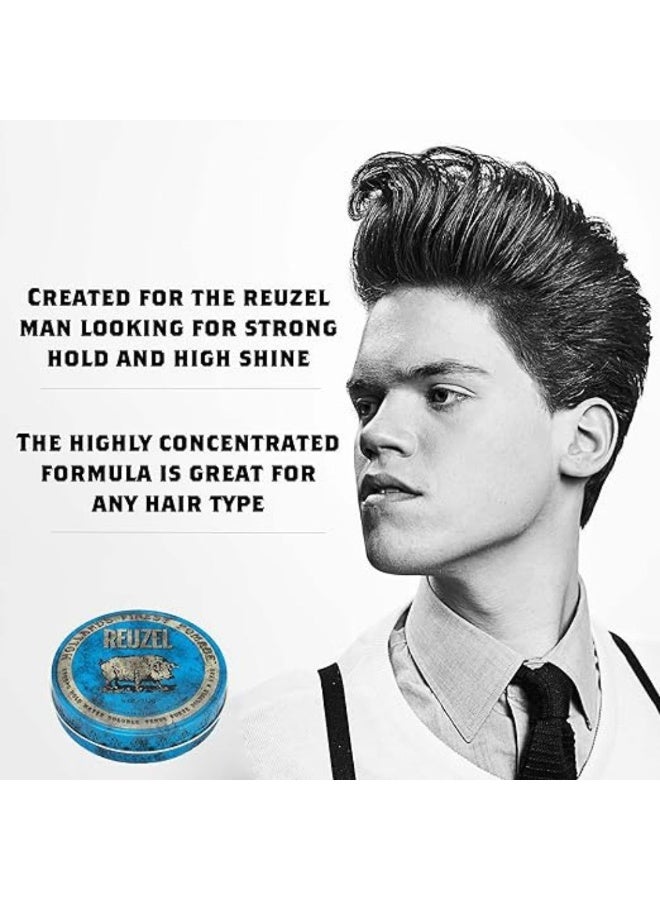 Reuzel Blue Pomade - Strong Hold Water Soluble High Sheen 35g - Image 4