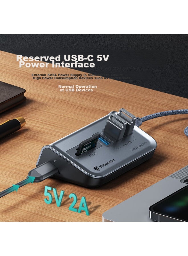 Yottamaster Usb 3.2 Hub, 4-port Expansion Dock, Multi-port Adapter, Compatible With Black Myth： Wukong And Desktop Computers, With Type-c Power Port, 0.5 Meters - Image 4