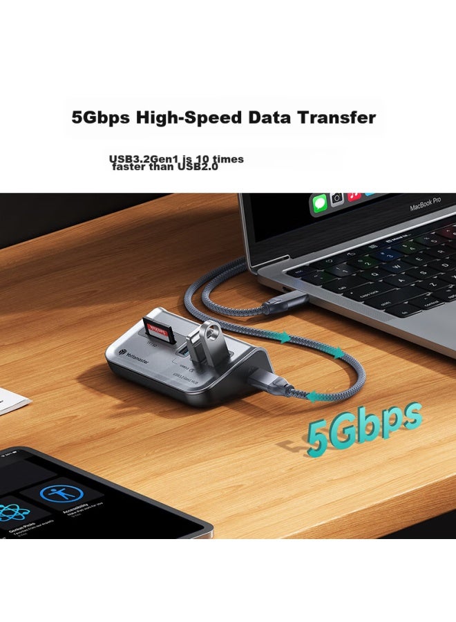 Yottamaster Usb 3.2 Hub, 4-port Expansion Dock, Multi-port Adapter, Compatible With Black Myth： Wukong And Desktop Computers, With Type-c Power Port, 0.5 Meters - Image 5