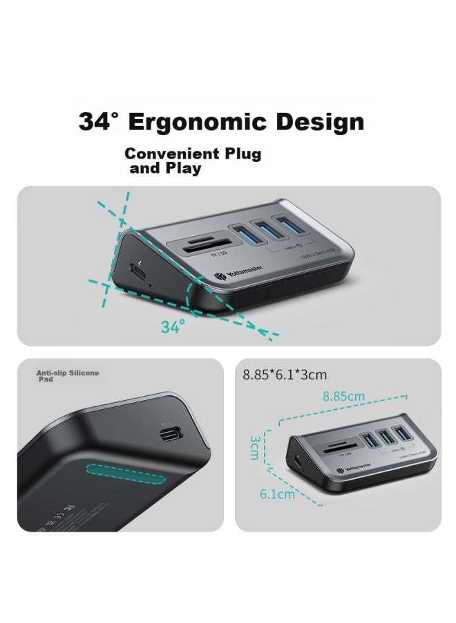 Yottamaster Usb 3.2 Hub, 4-port Expansion Dock, Multi-port Adapter, Compatible With Black Myth： Wukong And Desktop Computers, With Type-c Power Port, 0.5 Meters - Image 2