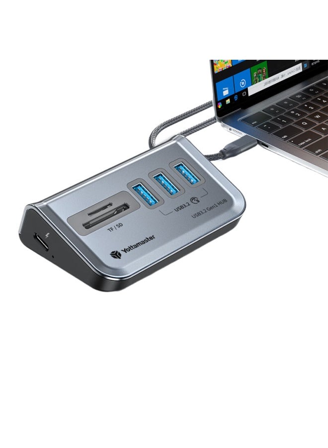 Yottamaster Usb 3.2 Hub, 4-port Expansion Dock, Multi-port Adapter, Compatible With Black Myth： Wukong And Desktop Computers, With Type-c Power Port, 0.5 Meters - Image 1