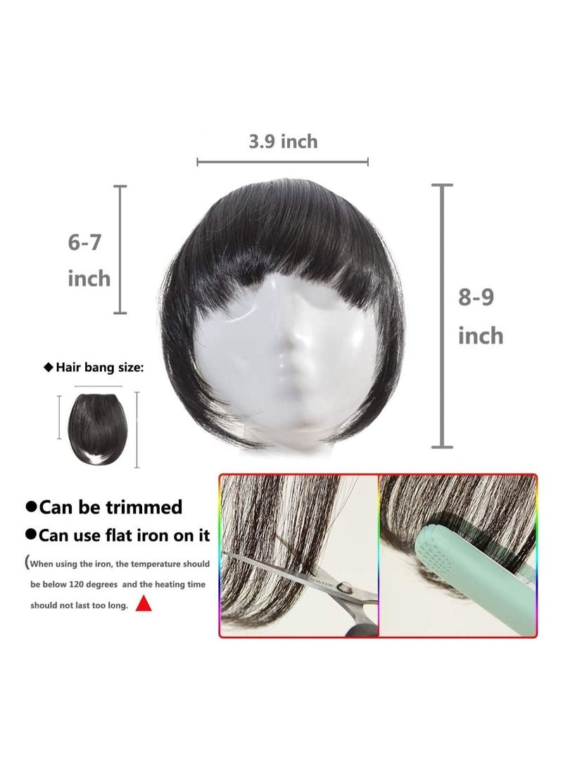 Estelle Clip in Bangs Hair Extensions One Piece in Fringe Bangs Hairpiece Synthetic Hair Accessories For Women Nature Black  - Image 2