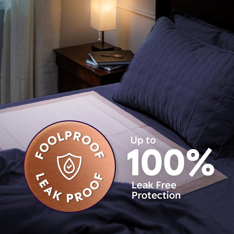 Stack Man Heavy Absorbency Bed Pads, XXL Disposable 30 x 36 Chucks Pee Pads for Incontinence Bed Wetting for Adults, Elderly & Kids [50 Pads] Extra Large Underpads - 30x36 - With 2 Adhesive Strips on Each Pad - Image 2