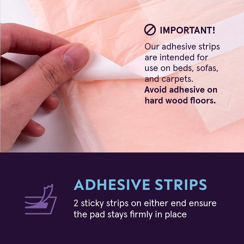 Stack Man Heavy Absorbency Bed Pads, XXL Disposable 30 x 36 Chucks Pee Pads for Incontinence Bed Wetting for Adults, Elderly & Kids [50 Pads] Extra Large Underpads - 30x36 - With 2 Adhesive Strips on Each Pad - Image 4