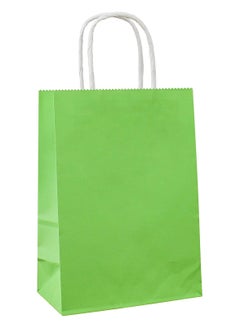 Cool Baby COOLBABY 12PC Small Gift Bags Green Kraft Paper Bags with Handles for Party Favor Supplies(21 * 27 * 11 bright green)  - Image 1