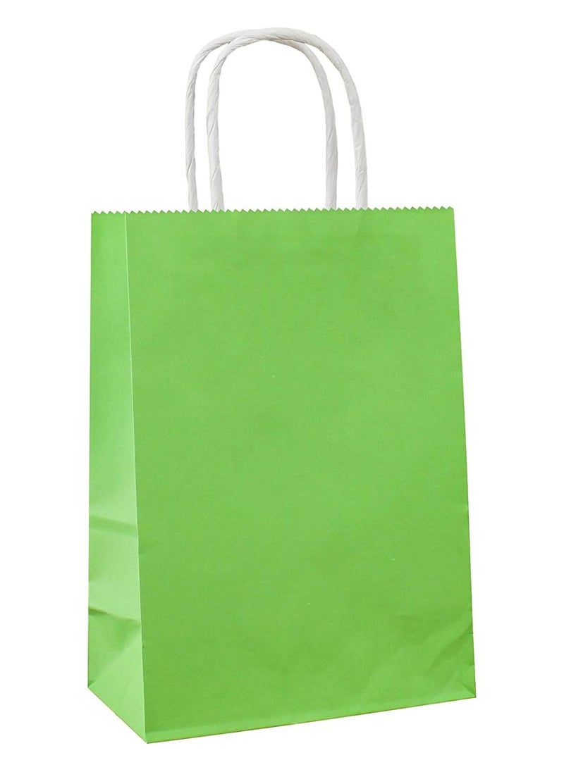Cool Baby COOLBABY 12PC Small Gift Bags Green Kraft Paper Bags with Handles for Party Favor Supplies(21 * 27 * 11 bright green)  - Image 1