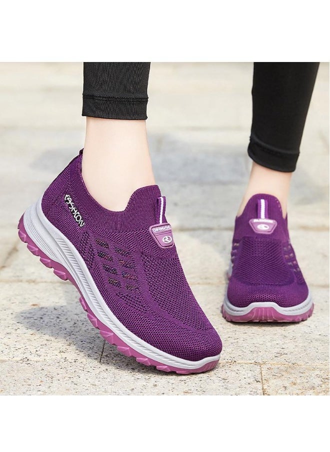 Generic Women Casual Shoes Spring Fashion Breathable Wear Resistant Hiking Mesh Flat Bottom Comfortable Sports Shoes Women  - Image 2
