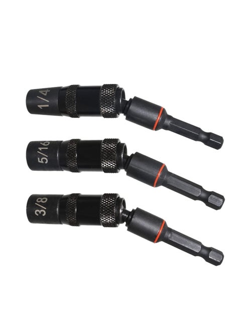Pivot Bit Holder, 3 Pcs Magnetic Swiveling Screwdriver Holder, Flexible Extension Hex Pivoting Bit Tip Holder, Bendable in 20° Angle, for Tight Spaces or Corners