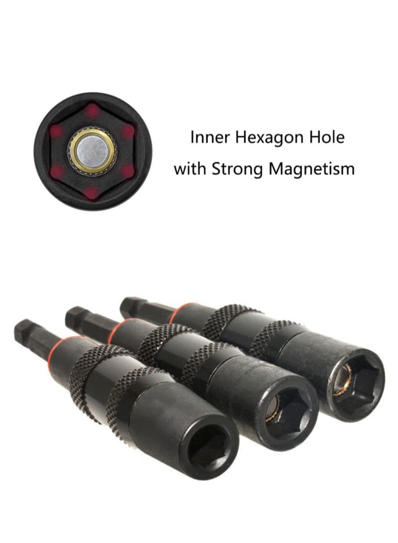 Pivot Bit Holder, 3 Pcs Magnetic Swiveling Screwdriver Holder, Flexible Extension Hex Pivoting Bit Tip Holder, Bendable in 20° Angle, for Tight Spaces or Corners