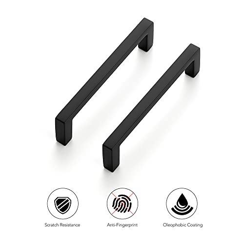 Ravinte 30 Pack Matte Black Cabinet Pulls, 3-3/4 Inch (96mm) Hole Center Slim Kitchen Handles, Square Drawer Pulls for Cabinets & Cupboards, Hardware - Image 5