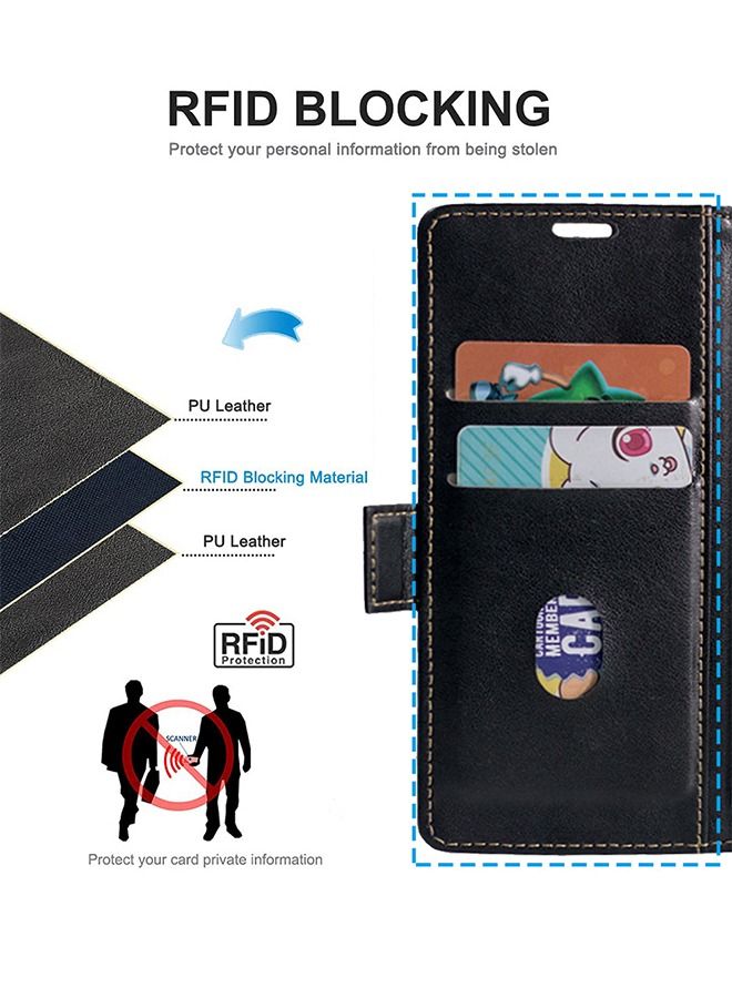 GROIC Magnetic Case for Samsung Galaxy S23 Ultra 6.8" Full Leather Wallet Case Magnetic Folio Flip Cover with Card Slots Kickstand RFID Card Protection Magnetic Wireless Charging Phone Shell - Image 4