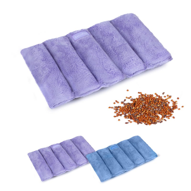 SuzziPad Heating Pad Microwavable, 6.5x12â€ Reusable Heat Pads for Discomfort Reduction, Moist Heated Pack, Muscle Ache, Soothing Back, Neck and Shoulder Fatigue, Warmer Hot Packs (Purple) - Image 1