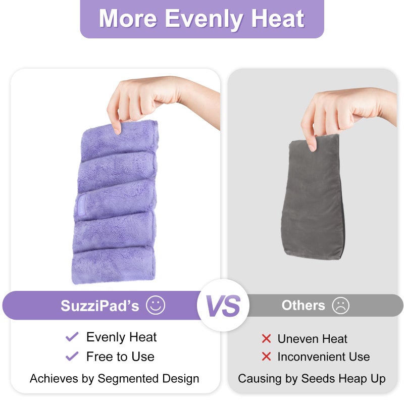 SuzziPad Heating Pad Microwavable, 6.5x12â€ Reusable Heat Pads for Discomfort Reduction, Moist Heated Pack, Muscle Ache, Soothing Back, Neck and Shoulder Fatigue, Warmer Hot Packs (Purple) - Image 4