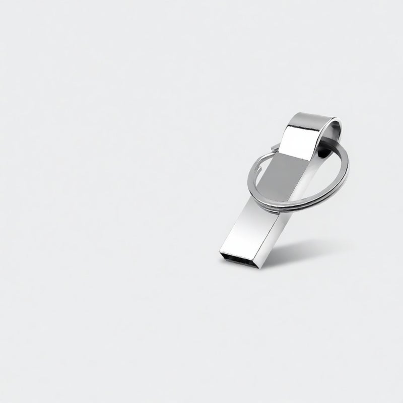 قرص USB معدني بسعة 32 جيجابايت مع تكنولوجيا USB2.0، محمول ومقاوم للصدمات والسقوط، مع حلقة مفاتيح، يمكن الشحن والاستخدام مباشرة، لون فضي - Image 5