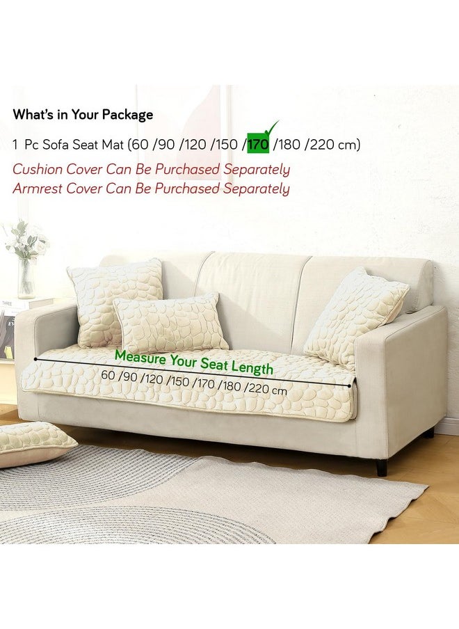 HOKIPO Luxury Pebble Milk Velvet Anti Slip Sofa Mats for L Shape and 1/2/3 Seater Sofa. Make Your Own Sofa Cover Set, 90(D) x 170(L) cm, Bliss White (AR-5025-WHT) - pzsku/ZFF8B0B7341A64B506A1EZ/45/_/1738306991/e0518994-bcf6-4603-8e57-62a39be12ae3