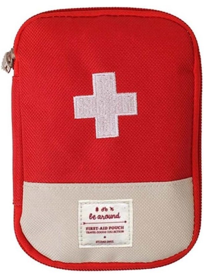 شنطة اسعافات اولية فارغة صغيرة محمولة لتنظيم وتخزين الادوية مقاومة للماء ومتينة مع سحاب للسفر والتخييم والانشطة الخارجية والمنزل والمكتب والمطبخ - Image 5