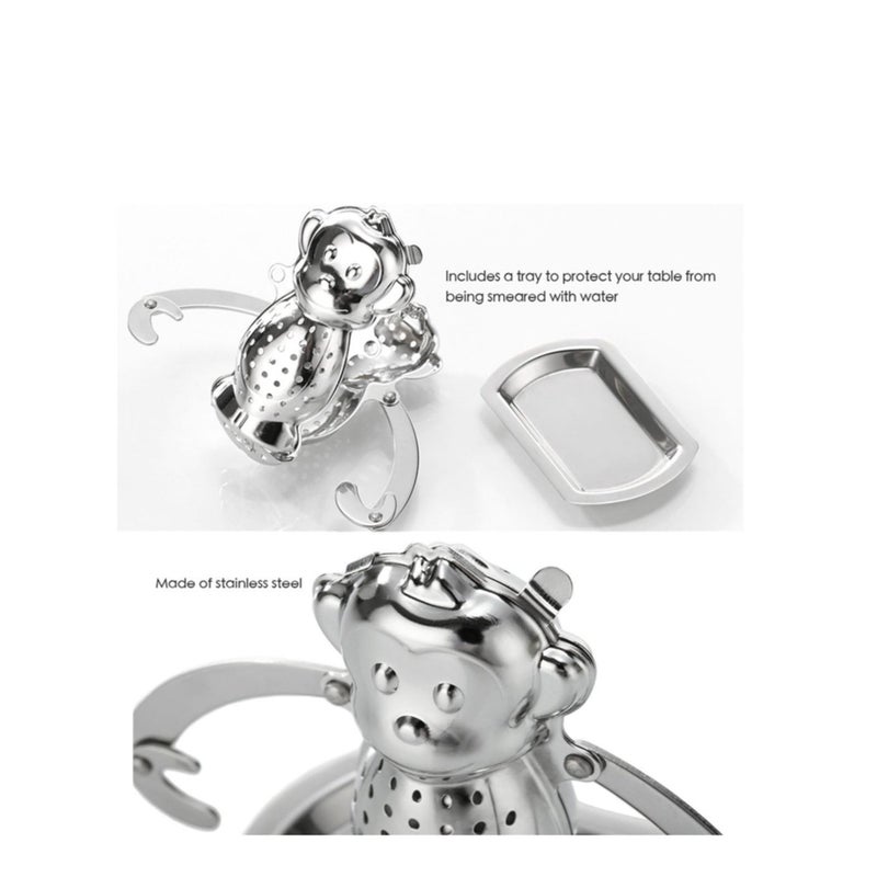 SOLARAE 2pcs Stainless Steel Tea Strainer Silicone Tea Infuser Stainless Tea Kettle Metal Tea Strainer Stainless Steel Coffee Infuser Fine Mesh Tea Strainer Rubber Tea Infuser Tea Leaker - Image 2