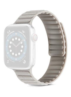 Litchi Texture Silicone Watchband For Apple Watch Series 6/SE/5/4 44mm - 3/2/1 42mm Khaki