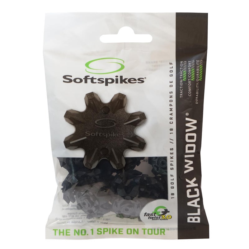 Softspikes Black Widow Classic Cleat Fast Twist 3.0, black, 18 Count - Image 1
