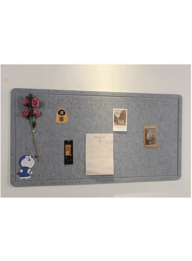 طائرة ورقية لوحة الإعلانات، لوحة إعلان كبيرة قابلة للطي من اللباد، جدار الصور، 60 × 120 سم زينة حائط لوحة دبابيس، لوحة صور قابلة للطي، لوحة رؤية ذاتية اللصق مع مسامير وردية في صندوق / نمط (رمادي، 60 × 120 سم) - Image 2
