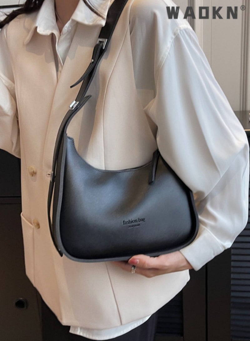 WAOKN Women's Temperament Commuter Shoulder Bag, Ladies Fashion Armpit Bag Crossbody Bags Sling Bag Side Bag Carry Bag, Versatile Large-capacity PU Leather Carrying Bag  For Travelling Shopping - Image 2