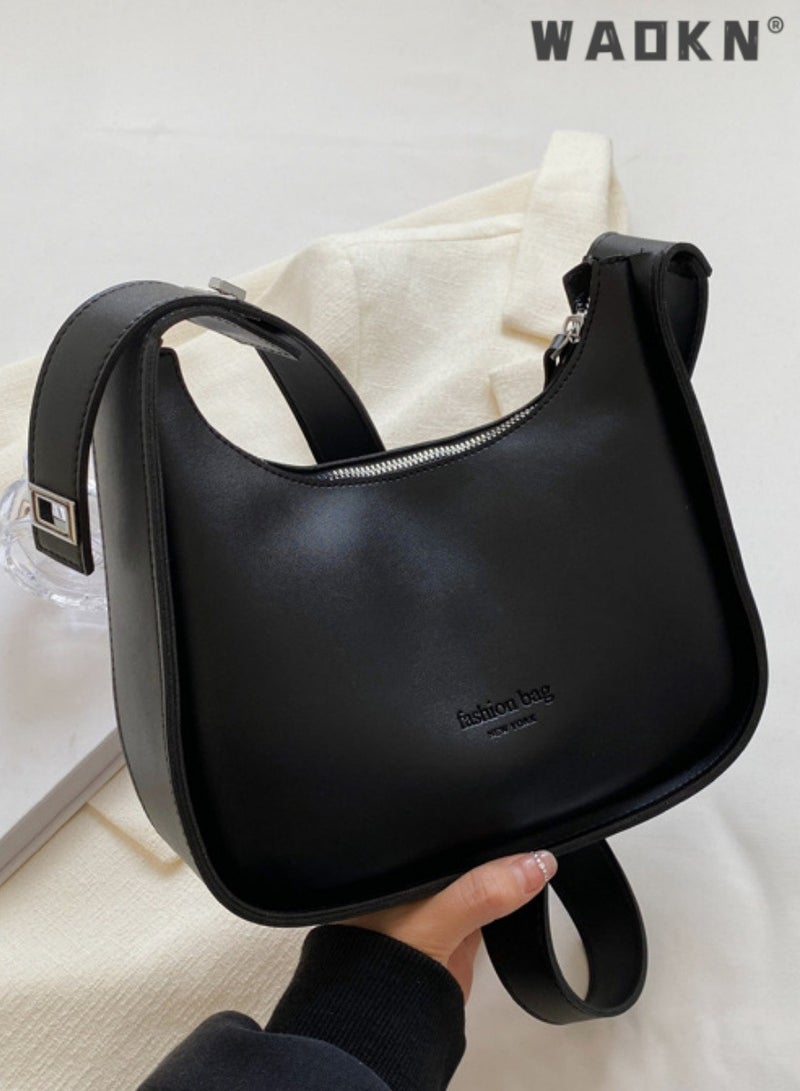 WAOKN Women's Temperament Commuter Shoulder Bag, Ladies Fashion Armpit Bag Crossbody Bags Sling Bag Side Bag Carry Bag, Versatile Large-capacity PU Leather Carrying Bag  For Travelling Shopping - Image 4