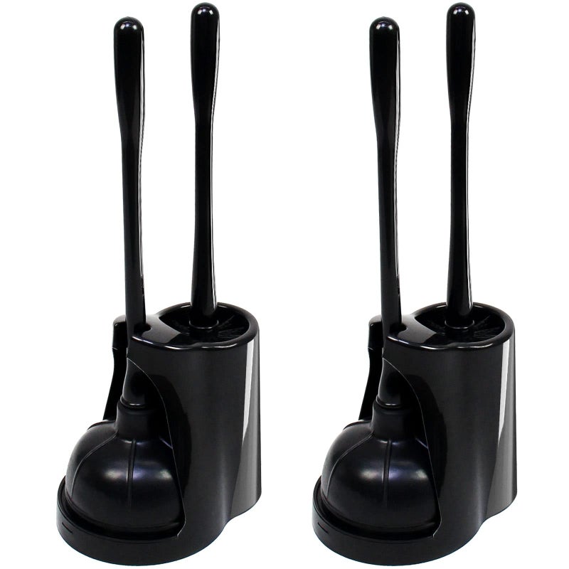Casaphoria Casaphoria Toilet Plunger and Bowl Brush Combo for Bathroom CleaningBathroom Accessories Dark Black 2 Sets 