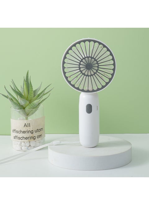 Rechargeable Mini USB Fan with Custom Logo F4 white [Android interface/400mah/handheld fan can stand]]
