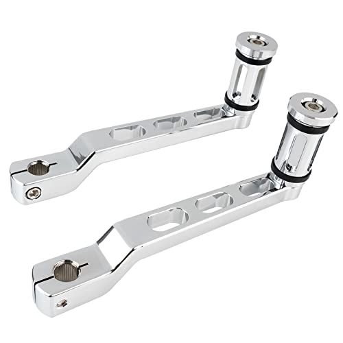 Donpida Motorcycle Heel Toe Gear Shift Lever Gear Pedals Shift Arms Compatible with Harley FL Softail Touring Electra Glide Road King Road FLHX Street Tri Trikes Shifter Levers (Chrome) - Image 2