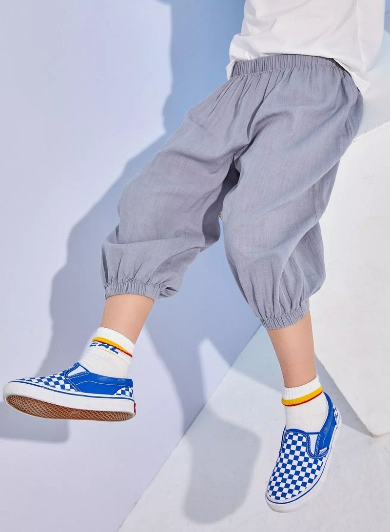 Boys Elastic Waist Solid Pants - Image 1
