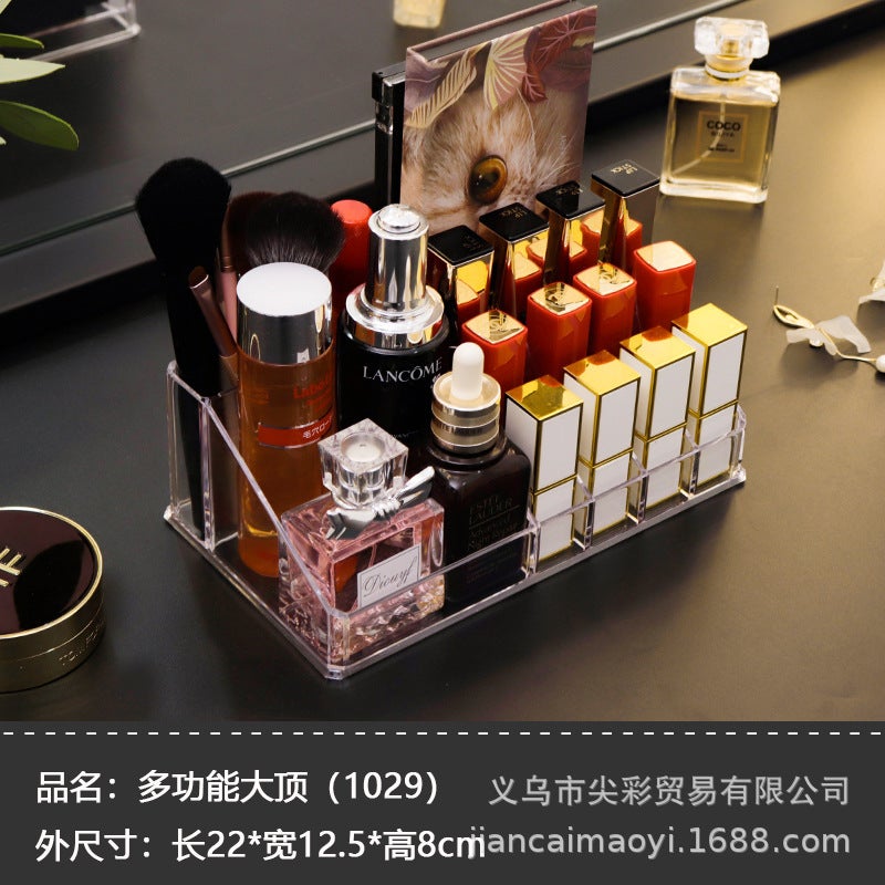 Generic Korean Style Plastic Jewelry Storage Box Earring Ring Necklace Multi-Compartment Dustproof Large Capacity Flannelette Display Bo 1029 multi-function large top