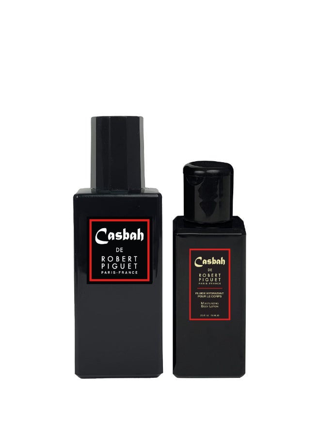 Robert Piguet Casbah Eau de Parfum Body Lotion Gift Set Unisex Woody Oriental Scent with Notes of Pepper Incense Cedar Made in France - Image 3